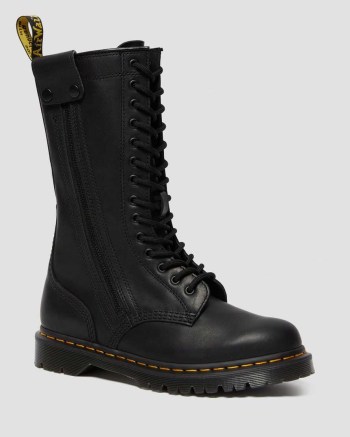 Dr Martens Hanley Tall Moto Kožené Čižmy Panske Čierne | 1605-SEMIY